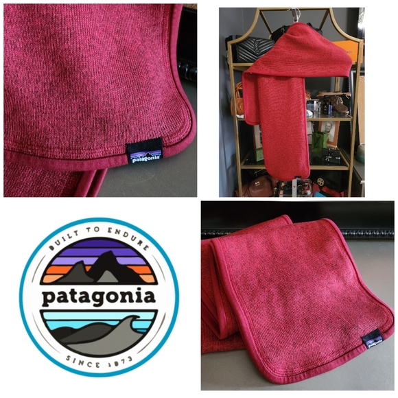 Patagonia Other - Patagonia Better Sweater Winter Scarf Red 65" X 8.5” Fleece Lined